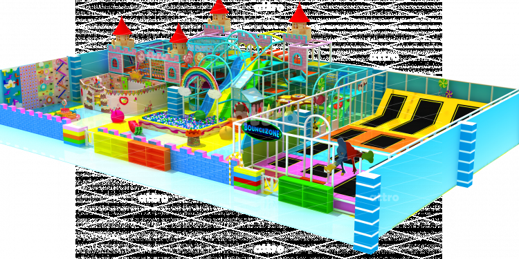 Детский игровой лабиринт «Замок» с батутной ареной и скалодромом