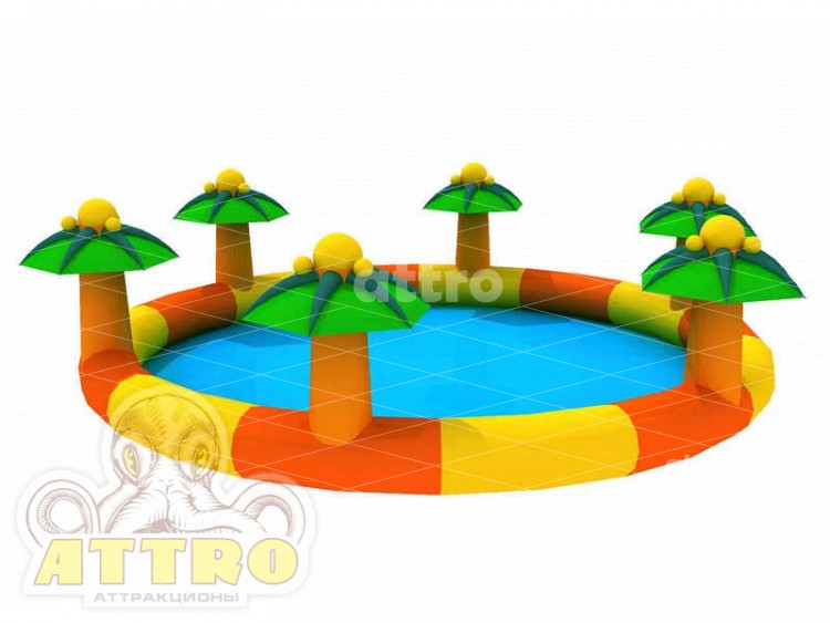 Надувной бассейн с пальмами 8 м