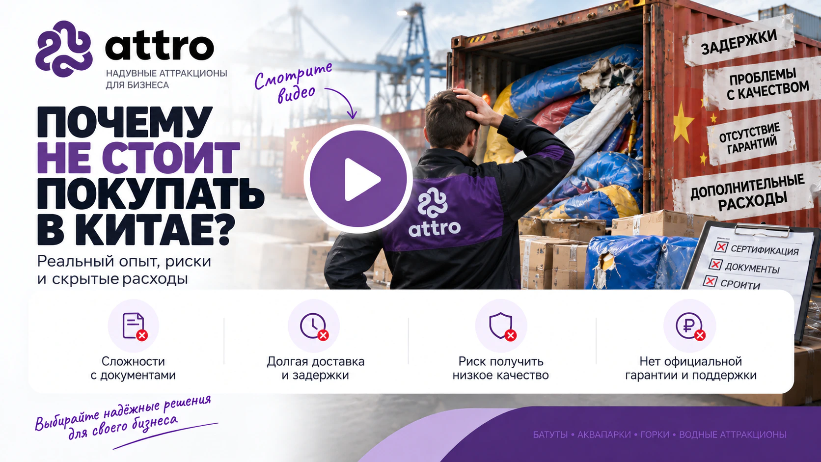 Стоит ли покупать надувной аттракцион напрямую в Китае
