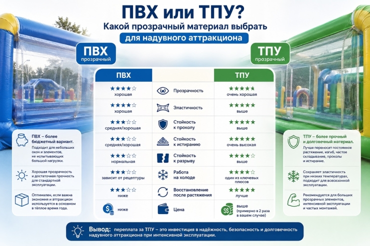 Отличие ПВХ и ТПУ прозрачного материала