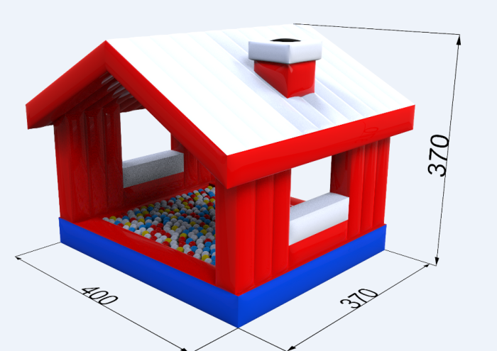 Надувная полоса препятствий "Новогодние приключения" 57,5*4*6 м