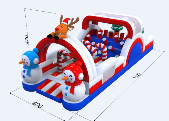 Надувная полоса препятствий "Новогодние приключения" 57,5*4*6 м