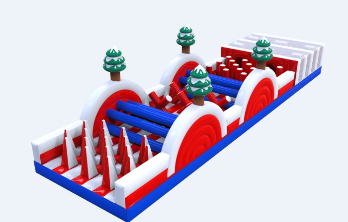 Надувная полоса препятствий "Новогодние приключения" 57,5*4*6 м