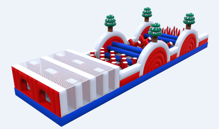 Надувная полоса препятствий "Новогодние приключения" 57,5*4*6 м