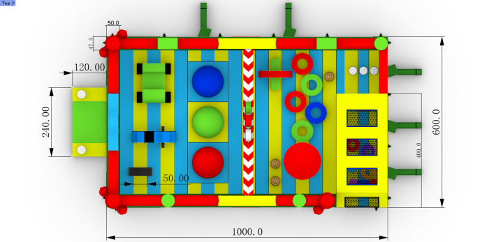 Надувной батут "Центральная площадь" 10*6*2 м