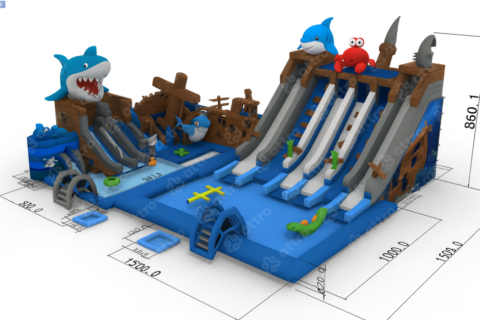 Проект надувного аквапарка «Однажды на дне морском»