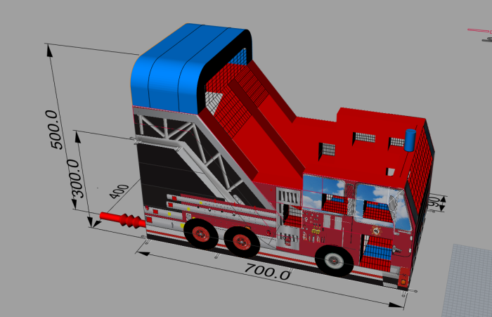 Надувная горка "Пожарная машина" 7*4*5 м