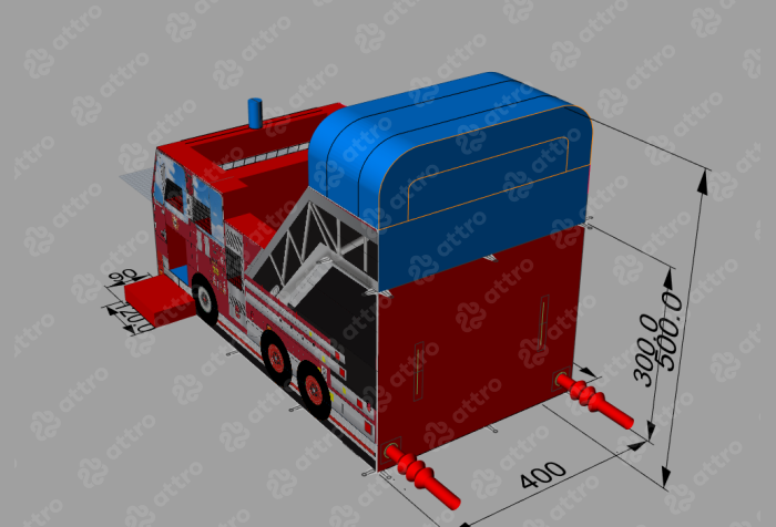 Надувная горка "Пожарная машина" 7*4*5 м