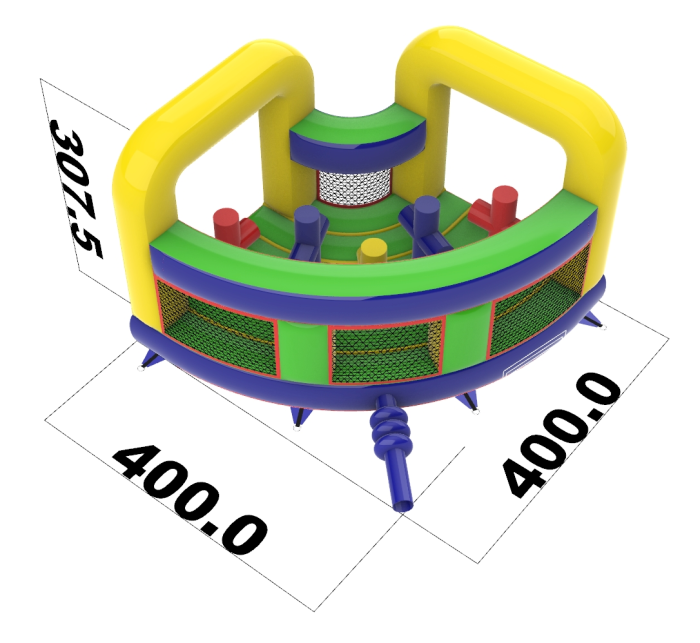 Надувная полоса препятствий "Разноцветная", 23*8*3,5 м