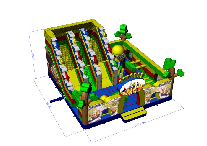 Надувной батут «Вечеринка Миньонов» 10*10*6 м