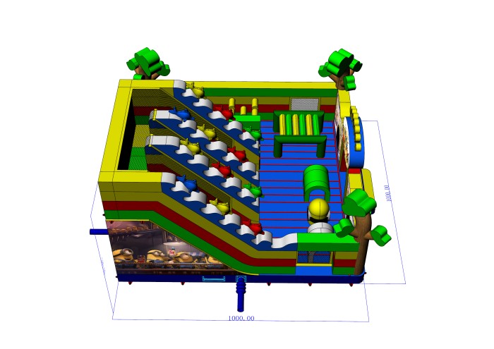 Надувной батут «Вечеринка Миньонов» 10*10*6 м