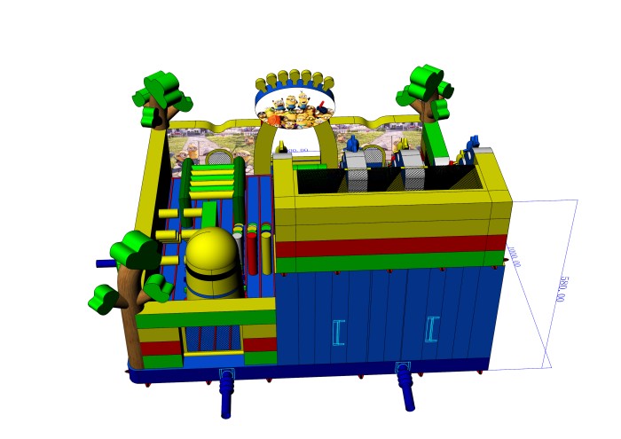 Надувной батут «Вечеринка Миньонов» 10*10*6 м