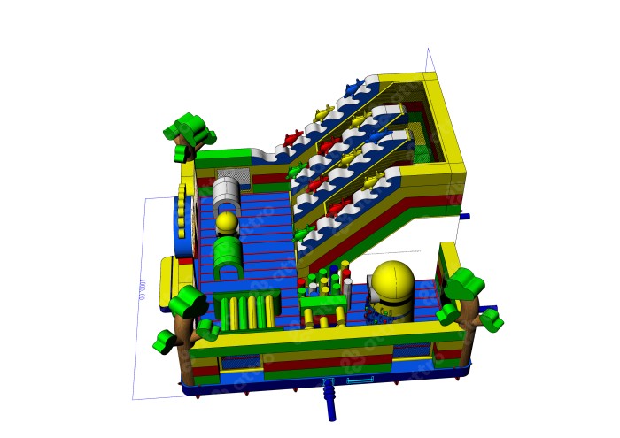 Надувной батут «Вечеринка Миньонов» 10*10*6 м