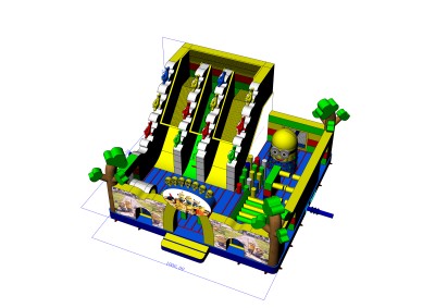 Надувной батут «Вечеринка Миньонов» 10*10*6 м