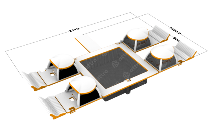 Надувной комплекс на воду 23,1*14*2,5 м