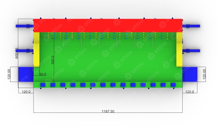 Надувной скалодром 12*6*3,6 м
