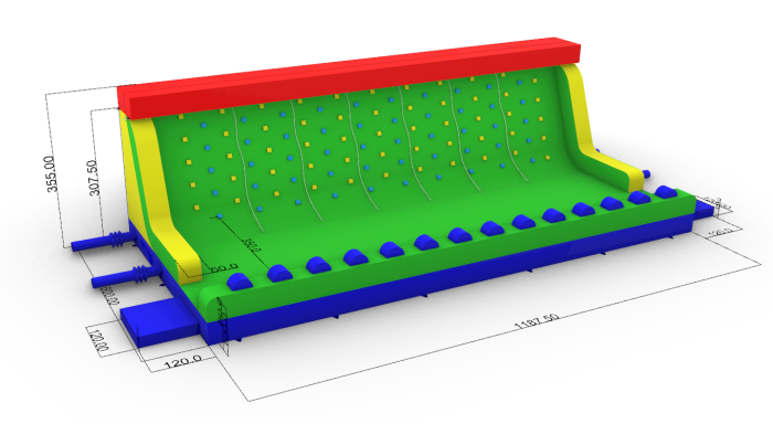 Надувной скалодром 12*6*3,6 м