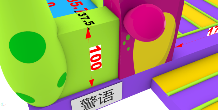 Надувная горка "Семейка монстров" 12*6*9 м 