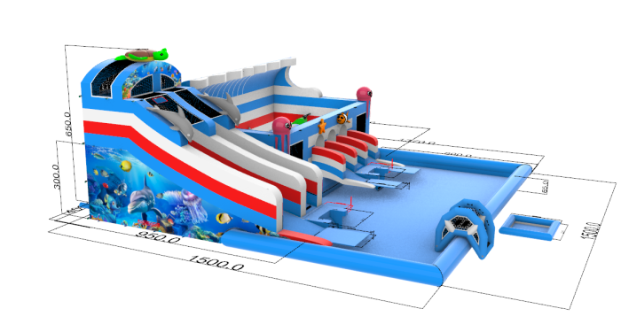 Надувной аквапарк "Океанариум детский" 15*15*6,5 м 