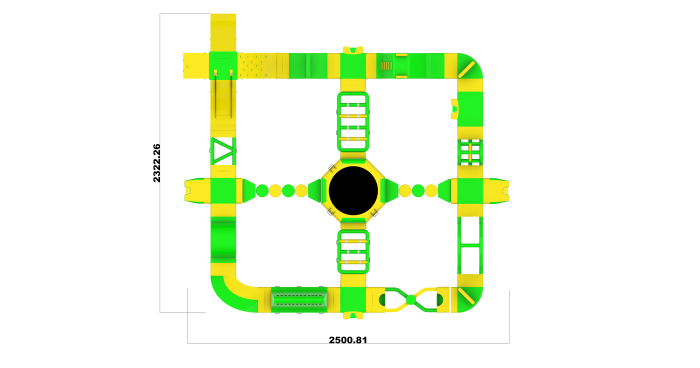Надувной аквапарк "Спорт парк 60" 25*24 м