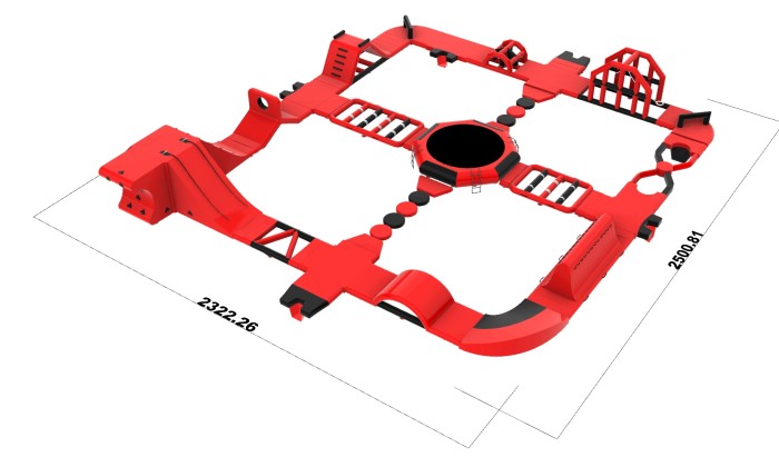 Надувной аквапарк "Спорт парк 60" 25*24 м