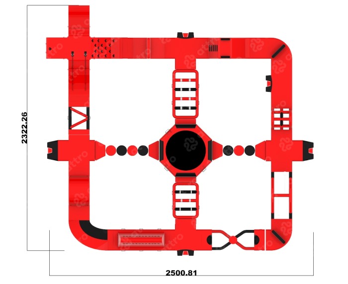 Надувной аквапарк "Спорт парк 60" 25*24 м