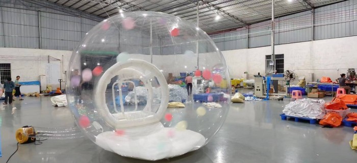 Надувная прозрачная палатка без надувного дна 3,9*3*2,2 м