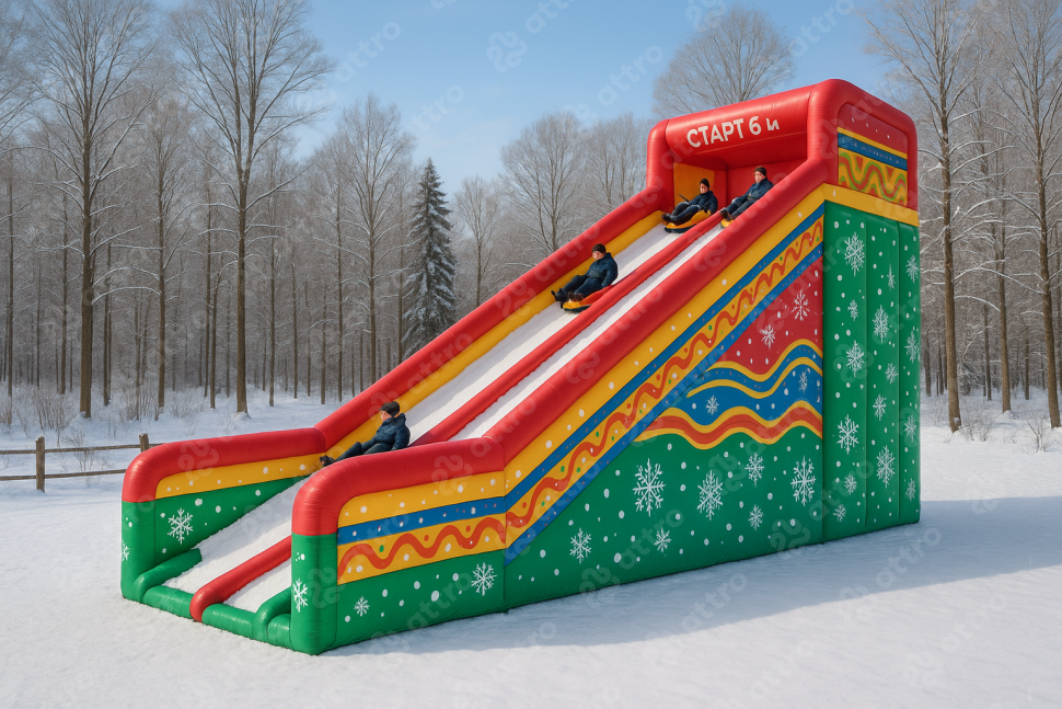 Проект надувной зимней горки «Яркий старт»