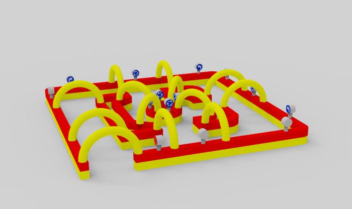 Надувной автодром 14*14*2,65 м (герметичный, без дна)