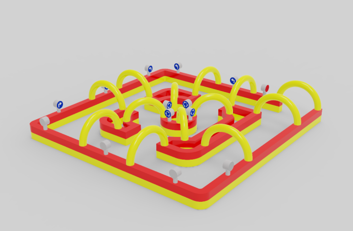 Надувной автодром 14*14*2,65 м (герметичный, без дна)