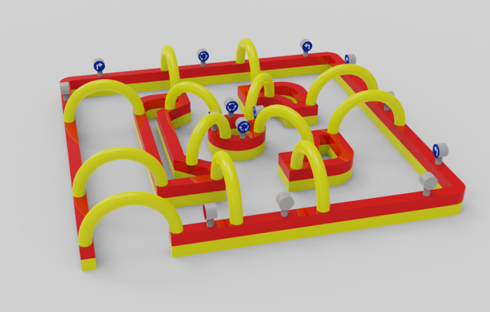 Надувной автодром 14*14*2,65 м (герметичный, без дна)