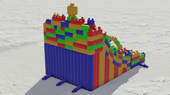 Надувная горка "Конструктор - 2" зима/лето, 14*7*8,6 м 