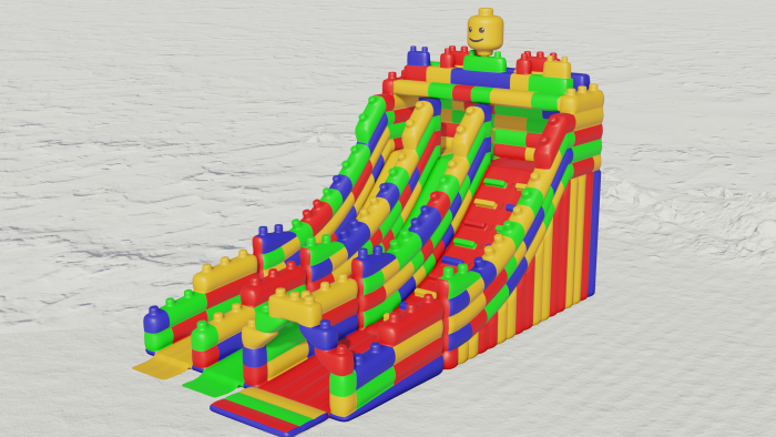 Надувная горка "Конструктор - 2" зима/лето, 14*7*8,6 м 
