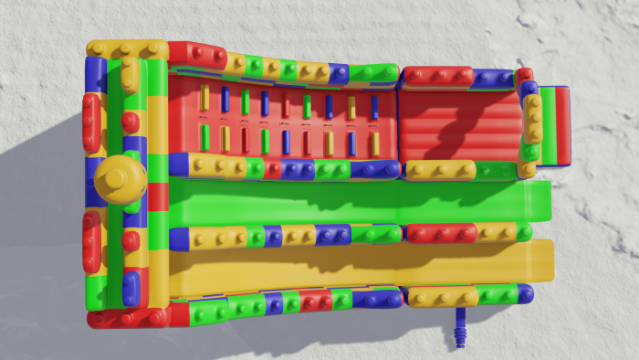 Надувная горка "Конструктор - 2" зима/лето, 14*7*8,6 м 