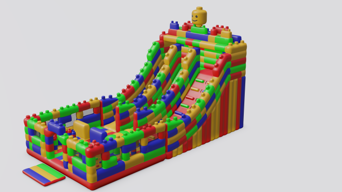 Надувная горка "Конструктор - 2" зима/лето, 14*7*8,6 м 