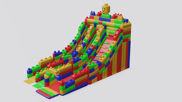 Надувная горка "Конструктор - 2" зима/лето, 14*7*8,6 м 