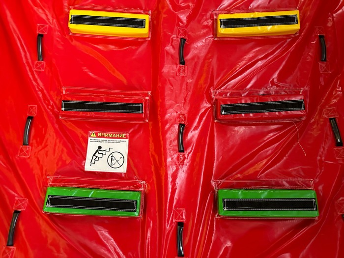 Надувная горка "Конструктор - 2" зима/лето, 14*7*8,6 м 