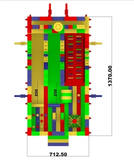 Надувная горка "Конструктор - 2" зима/лето, 14*7*8,6 м 