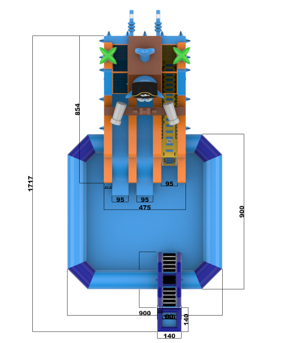Надувной аквапарк "Капитан Джордж Морж" 14,7*9*8,3 м