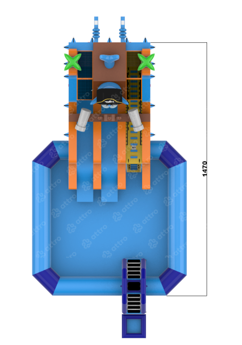 Надувной аквапарк "Капитан Джордж Морж" 14,7*9*8,3 м