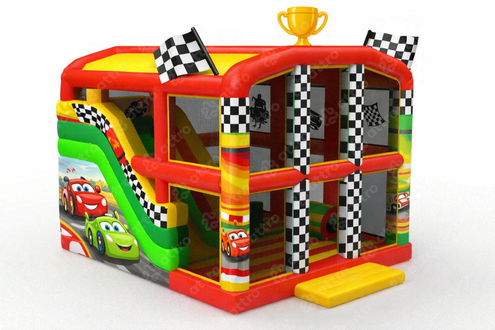 Надувной батут с крышей 