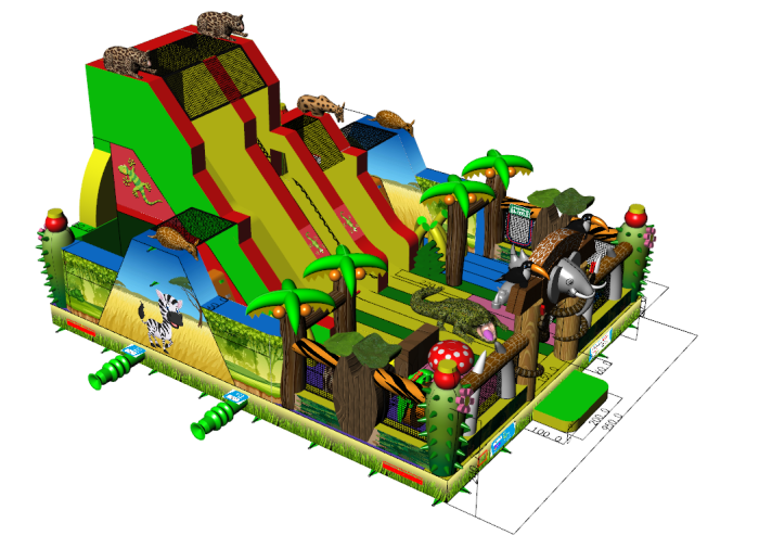 Надувной батут «Сафари», 12*9,5*7 м