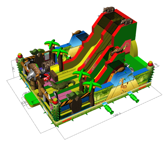 Надувной батут «Сафари», 12*9,5*7 м