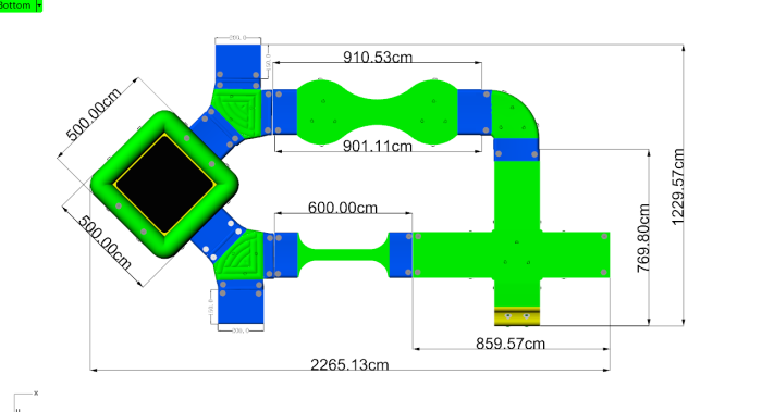 Надувной аквапарк "Спорт парк 30" 22,7*12,3*3 м