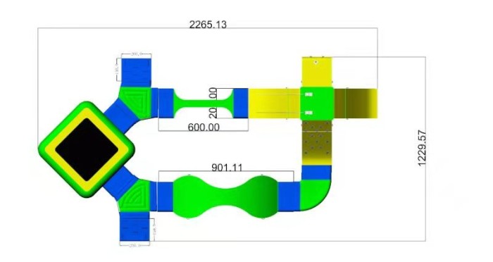 Надувной аквапарк "Спорт парк 30" 22,7*12,3*3 м