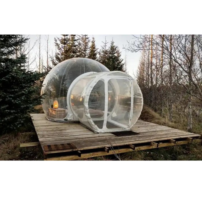 Надувная прозрачная палатка "Бабл хаус" без надувного дна 3,8*2,7*2,2 м