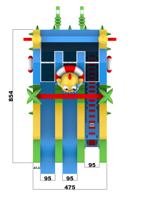 Надувной аквапарк "Цып-Цыпа на пляже" 14*8*8 м