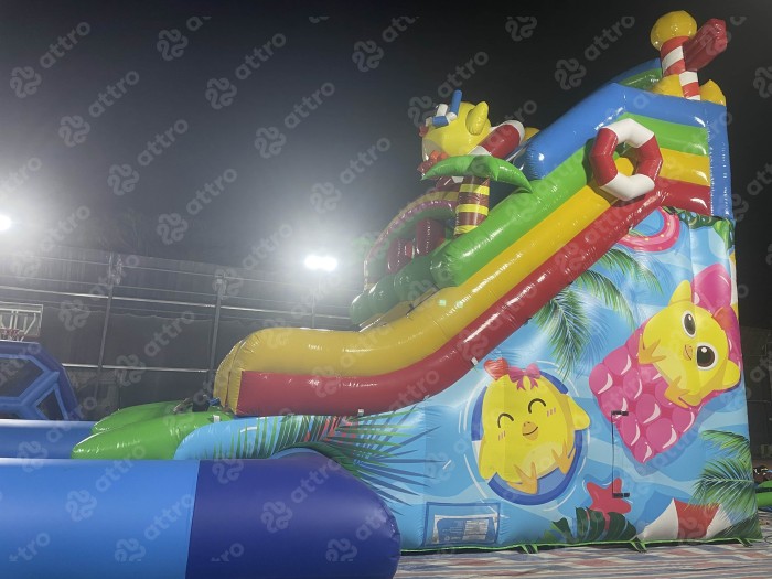 Надувной аквапарк "Цып-Цыпа на пляже" 14*8*8 м