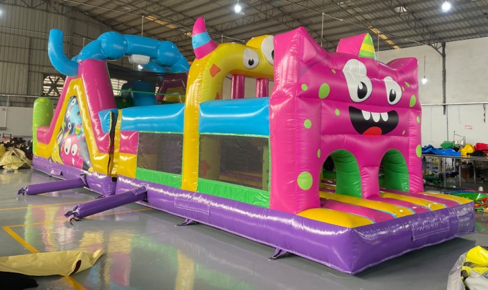 Надувная полоса препятствий "Прыг-скок монстрики" 13*3,3*4,2