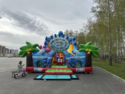 Надувная горка "Подводный мир" 14*7*8,3 м